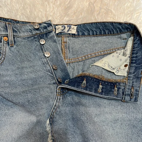 🥳HP🥳 Free People Brea Cutoff Mini Skirt in Mile High Blue - Picture 8 of 10